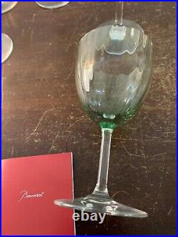 5 verres vin blanc modèle aquarelle vert clair cristal Baccarat (prix la pièce)