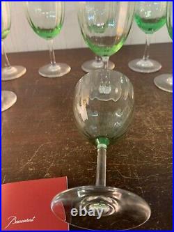 5 verres vin blanc modèle aquarelle vert clair cristal Baccarat (prix la pièce)