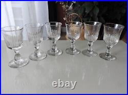 6 ANCIENS VERRES A VIN BLANC PORTO CRISTAL DE BACCARAT modèle TULIPE Ht 11,5 cm