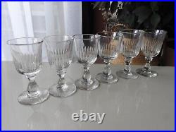 6 ANCIENS VERRES A VIN BLANC PORTO CRISTAL DE BACCARAT modèle TULIPE Ht 11,5 cm