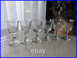 6 ANCIENS VERRES A VIN BLANC PORTO CRISTAL DE BACCARAT modèle TULIPE Ht 11,5 cm