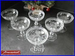 6 Anciennes Coupes A Champagne Cristal Baccarat Modele Fougeres Catalogue 1907