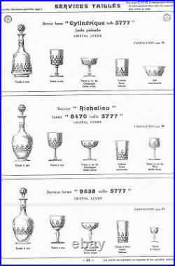 6 Anciennes Coupes A Champagne En Cristal Baccarat Catalogue 1916