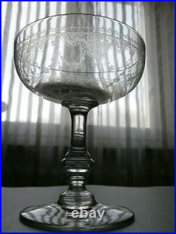 6 Anciennes Coupes A Champagne En Cristal Baccarat St Louis Epoque 1920