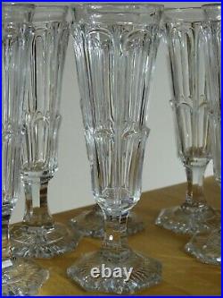 6 Anciennes Flutes A Champagne En Cristal Baccarat Le Creusot 19 Eme