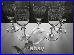 6 Anciens Verres A Eau En Cristal Baccarat St Louis Epoque 1920