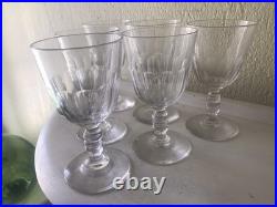 6 Anciens Verres À Eau En Cristal Cotes Plates Gondoles Baccarat