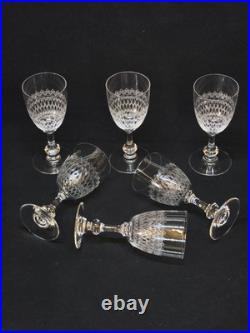 6 Anciens Verres A Vin / Porto En Cristal De Baccarat Gravé 6 Anciens Verres A Vin / Porto En Cristal De Baccarat Gravé