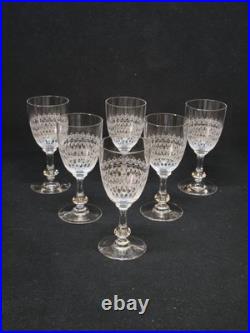 6 Anciens Verres A Vin / Porto En Cristal De Baccarat Gravé 6 Anciens Verres A Vin / Porto En Cristal De Baccarat Gravé