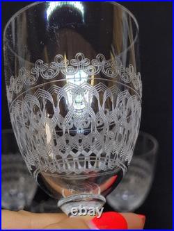 6 Anciens Verres A Vin / Porto En Cristal De Baccarat Gravé 6 Anciens Verres A Vin / Porto En Cristal De Baccarat Gravé