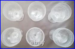 6 Anciens Verres Eau Vin Cristal Gravé À La Roue Baccarat St Louis Portieux XIX