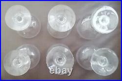 6 Anciens Verres Eau Vin Cristal Gravé À La Roue Baccarat St Louis Portieux XIX