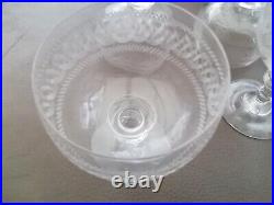6 Anciens Verres Eau Vin Cristal Gravé À La Roue Baccarat St Louis Portieux XIX