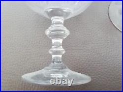 6 Anciens Verres Eau Vin Cristal Gravé À La Roue Baccarat St Louis Portieux XIX