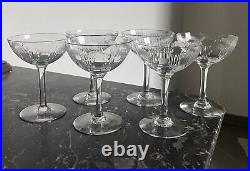 6 Belles Coupes À Champagne En Cristal De Baccarat Modèle Molière 6 Belles Coupes À Champagne En Cristal De Baccarat Modèle Molière