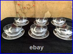 6 Coupes Rinces Doigts avec leurs Assiettes en Cristal BACCARAT ou Saint LOUIS