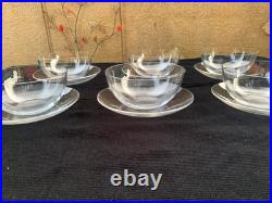 6 Coupes Rinces Doigts avec leurs Assiettes en Cristal BACCARAT ou Saint LOUIS