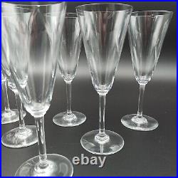 6 Flûtes À Champagne En Cristal De Baccarat