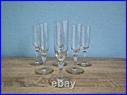 6 Flûtes à champagne en cristal de baccarat signé du modèle Normandie lot2