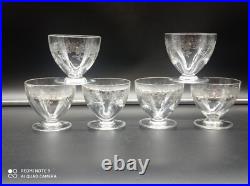 6 Petits verres à goutte, digestif, liqueur en cristal de BACCARAT modèle Sévigné