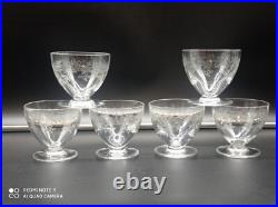 6 Petits verres à goutte, digestif, liqueur en cristal de BACCARAT modèle Sévigné