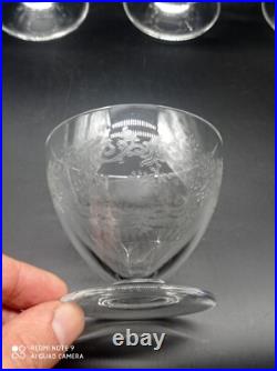 6 Petits verres à goutte, digestif, liqueur en cristal de BACCARAT modèle Sévigné