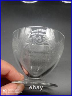 6 Petits verres à goutte, digestif, liqueur en cristal de BACCARAT modèle Sévigné