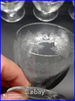 6 Petits verres à goutte, digestif, liqueur en cristal de BACCARAT modèle Sévigné