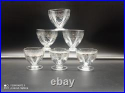 6 Petits verres à goutte, digestif, liqueur en cristal de BACCARAT modèle Sévigné