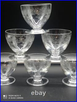 6 Petits verres à goutte, digestif, liqueur en cristal de BACCARAT modèle Sévigné
