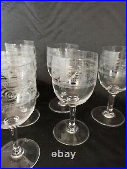 6 VERRES À EAU EN CRISTAL DE BACCARAT Modèle ATHÉNIENNE