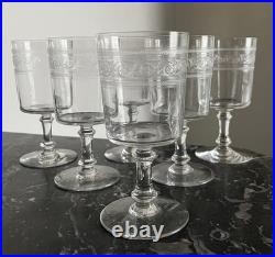 6 Verres A Eau En Cristal Gravé De Baccarat Modèle Frise Athénienne. 15 Cm 2/2