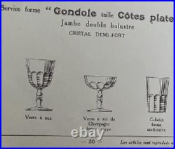 6 Verres À Eau en Cristal De Baccarat À Côtes Plates