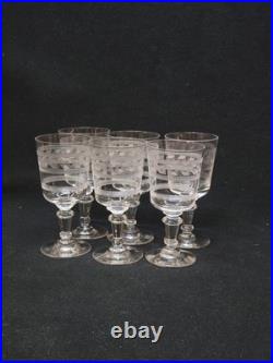 6 Verres A Porto En Cristal De Baccarat Gravé Gravure Grecque 1900