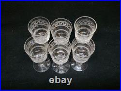 6 Verres A Porto En Cristal De Baccarat Gravé Gravure Grecque 1900