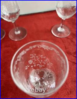 6 Verres A Vin Blanc En Cristal Baccarat Grave Modèle Louis XV et SEVIGNE