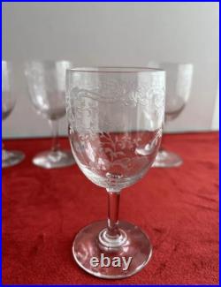 6 Verres A Vin Blanc En Cristal Baccarat Grave Modèle Louis XV et SEVIGNE