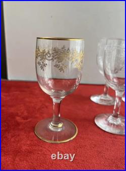 6 Verres A Vin Blanc En Cristal Baccarat Grave Modèle Louis XV et SEVIGNE