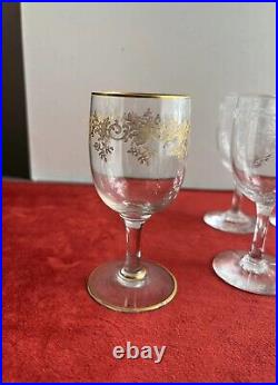 6 Verres A Vin Blanc En Cristal Baccarat Grave Modèle Louis XV et SEVIGNE