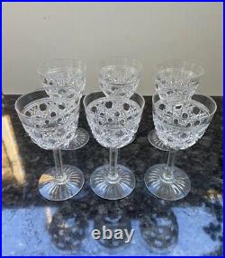 6 Verres A Vin Blanc En Cristal Baccarat Modèle Diamants Pierreries