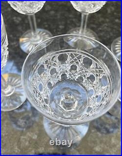 6 Verres A Vin Blanc En Cristal Baccarat Modèle Diamants Pierreries