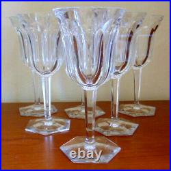 6 Verres A Vin Cristal De Baccarat Modele Malmaison Signe H 17,2 CM