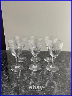 6 Verres A Vin Rouge En Cristal Grave Baccarat Ou St Louis