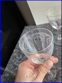 6 Verres A Vin Rouge En Cristal Grave Baccarat Ou St Louis