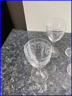 6 Verres A Vin Rouge En Cristal Grave Baccarat Ou St Louis