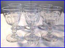 6 Verres EN CRISTAL DE BACCARAT MODELE CLERMONT A CÔTES PLATES XIX ème 6 Verres EN CRISTAL DE BACCARAT MODELE CLERMONT A CÔTES PLATES XIX ème