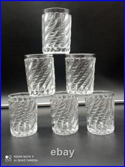 6 Verres Gobelets en Cristal de BACCARAT modèle BAMBOU TORS, H 8 cm, signé