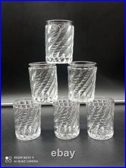 6 Verres Gobelets en Cristal de BACCARAT modèle BAMBOU TORS, H 8 cm, signé