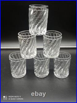 6 Verres Gobelets en Cristal de BACCARAT modèle BAMBOU TORS, H 8 cm, signé