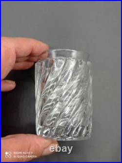 6 Verres Gobelets en Cristal de BACCARAT modèle BAMBOU TORS, H 8 cm, signé